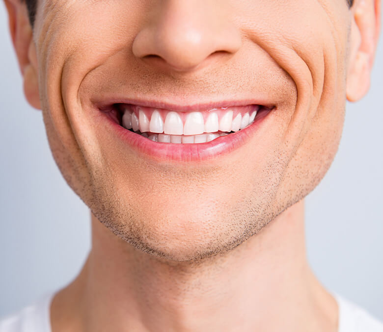 closeup of a man's smile