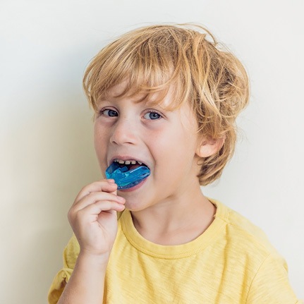 little boy with retainer