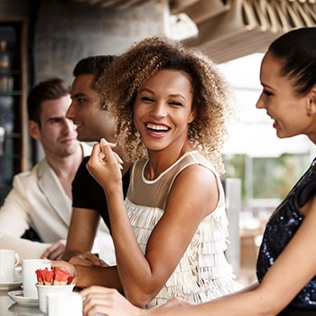 woman enjoying time with friends